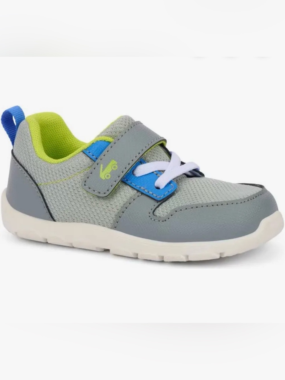 See Kai Run Gray Sneakers with Lime and Blue Accents